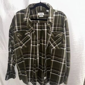EDDIE BAUER WORKWEAR FORMAN FIT MENS LONG SLEEVE BUTTON DOWN FLANNEL XXL HEAVY